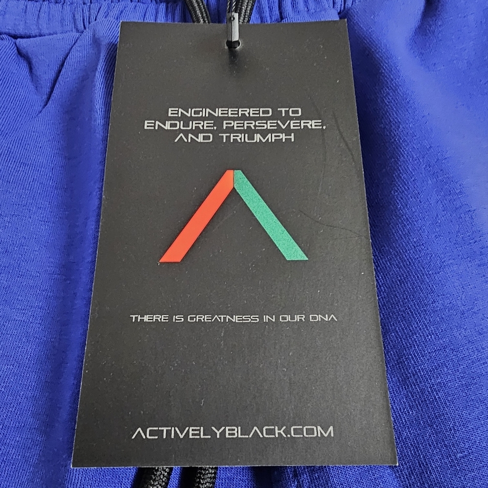 Mens Actively Black Athleisure Shorts Royal Blue Size M New With Tag - Picture 11 of 15